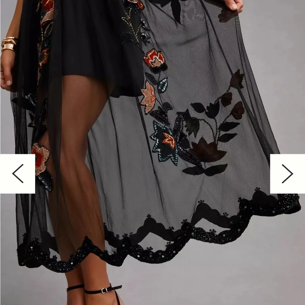 Anthropologie Not So Serious by Pallavi Mohan Midnight Garden Maxi Dress - Picture 4 of 14